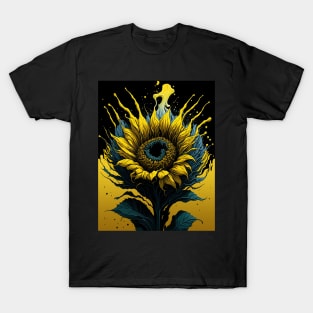 Splash Art of a Sunflower T-Shirt